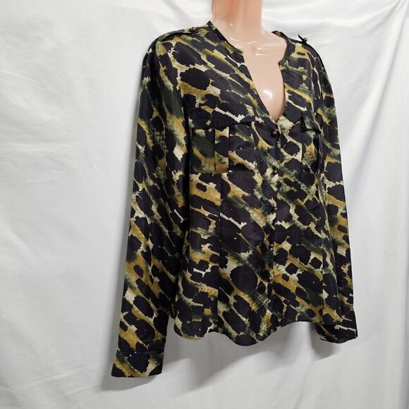 Lafayette 148 New York 100% Silk Top Blouse Shirt Women Size 12 - Picture 12 of 14